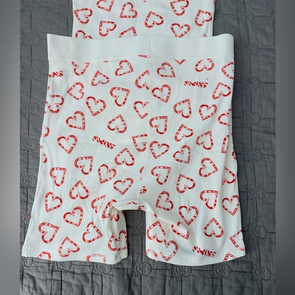 Skims Cotton Rib Tank and Boxers - Marble Candy Heart NWOT - Picture 5 of 6